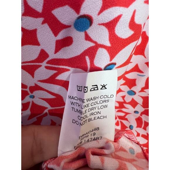 Draper James Size 12 Dress Orange White Blue Floral - Picture 5 of 6